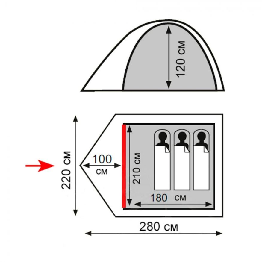 Палатка Totem Tepee 3 (v2), зеленый