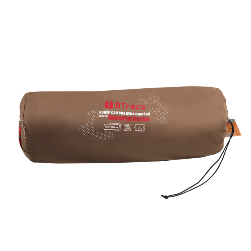 Коврик самонадувающийся Warm Pad Double 188х130х5 см, коричневый, BTrace