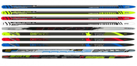 Лыжи беговые STC 200 см дерево-пластик, без насечки