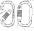 Карабин овал алюминиевый автомат, Keylock, Вертикаль