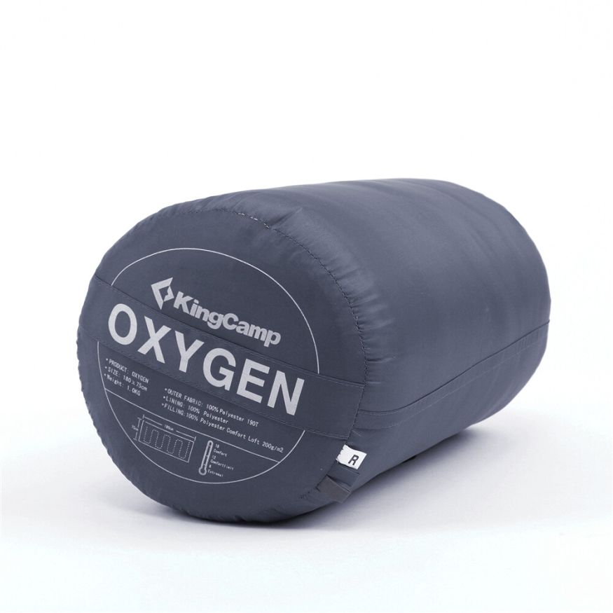 Спальный мешок Oxygen +8С серый, левый King Camp