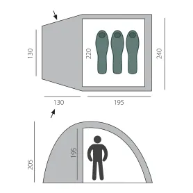 Палатка кемпинговая Dome 3, Btrace