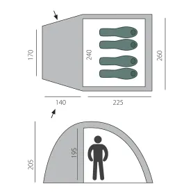 Палатка кемпинговая Dome 4, Btrace