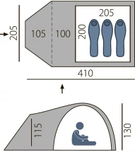 Палатка Arten Spring 3, синяя