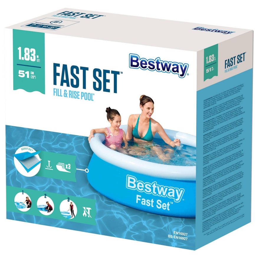 Бассейн надувной детский Fast Set, 183 x 51 см