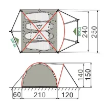Палатка RockLand Pamir 4 v2, четырехместная Alu