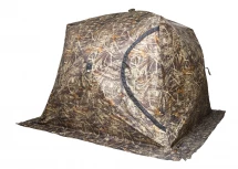 Палатка зимняя КУБ 4 камуфляж (трехслойная), с навесом, швы проклеены